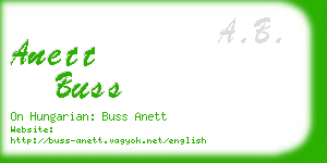 anett buss business card